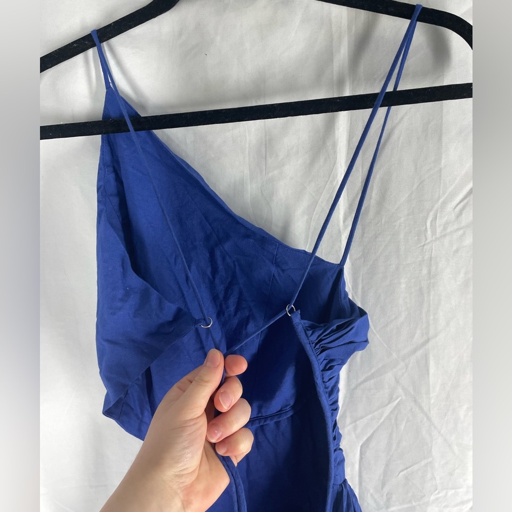 DESIGNER Dao Chloe Dao Cobalt Linen Evening Gown- Women’s L - Picture 5 of 11